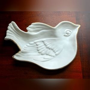 Songbird Plate - Abstract Porcelain Gold Rimmed